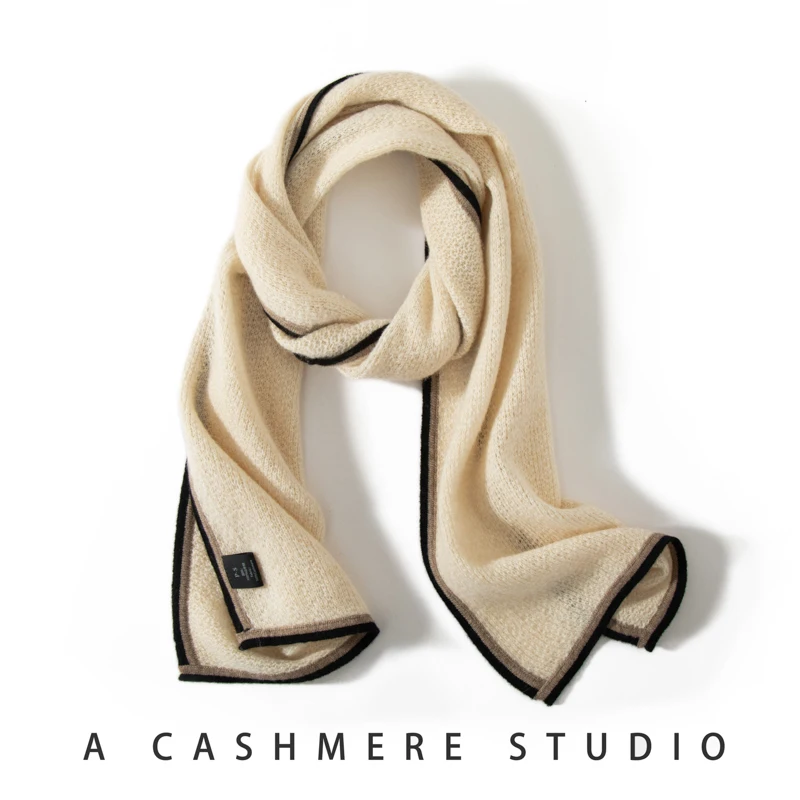 Women's High Quality 100% Pure Cashmere Scarf Knitted Color-Block Warm Fashionable Versatile Shawl Dual-Use Winter Accessory
Women's High Quality 100% Pure Cashmere Scarf Knitted Color-Block Warm Fashionable Versatile Shawl Dual-Use Winter Accessory