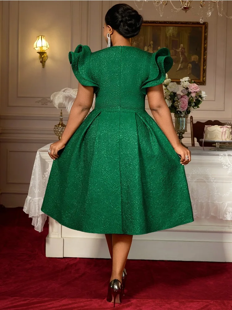 Women's Elegant Green Jacquard Dress A-Line Midi Square Collar Short Ruffle Sleeve Pleated for Wedding Guest Party Celebrations
Women's Elegant Green Jacquard Dress A-Line Midi Square Collar Short Ruffle Sleeve Pleated for Wedding Guest Party Celebrations