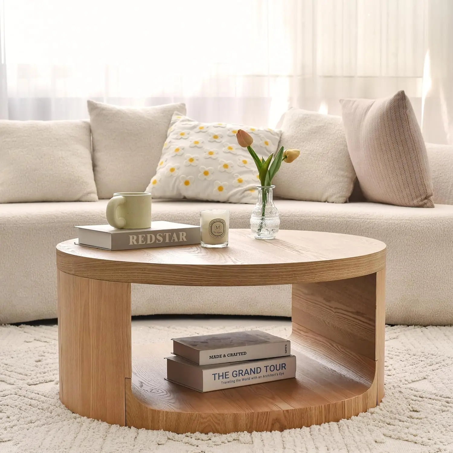 31" 2-Tier Wood Coffee Table with Open Storage Shelf for Living Room Apartment, 31x14in, Customized
31" 2-Tier Wood Coffee Table with Open Storage Shelf for Living Room Apartment, 31x14in, Customized