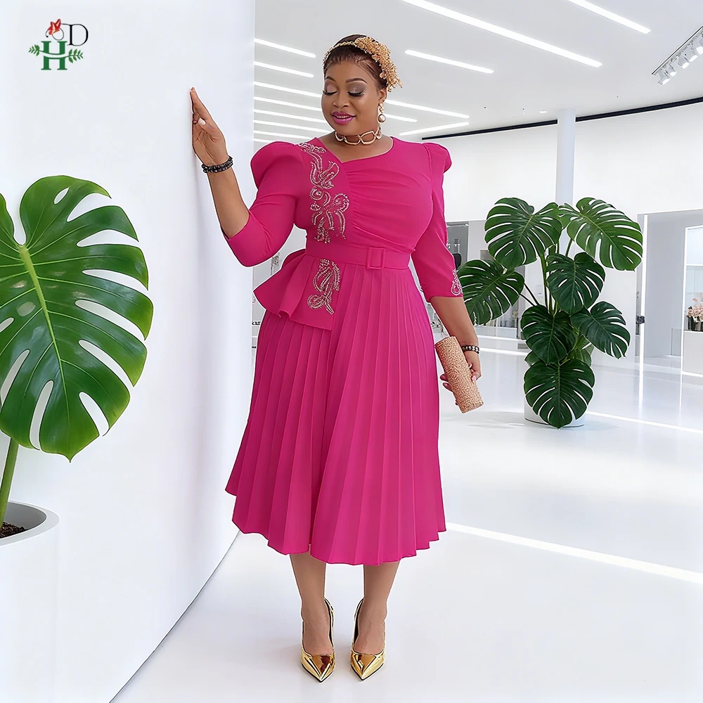 African Clothes Plus Size Women's Elegant Fashion Robe Turkey Wedding Party Dress Daily Ankara Pleated Dress Office Summer Wear
African Clothes Plus Size Women's Elegant Fashion Robe Turkey Wedding Party Dress Daily Ankara Pleated Dress Office Summer Wear