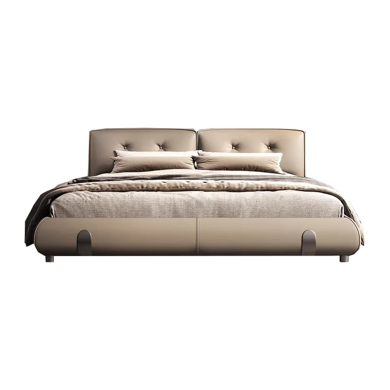 Modern simple light luxury master bedroom leather first layer cowhide new high-end atmospheric wedding bed
Modern simple light luxury master bedroom leather first layer cowhide new high-end atmospheric wedding bed