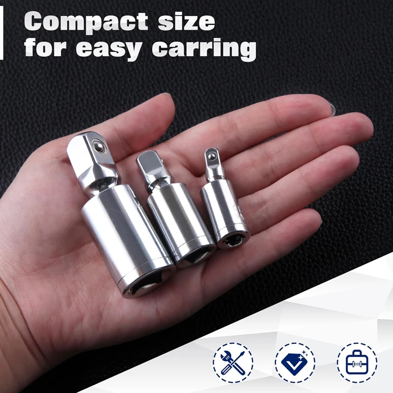 Ratchet Angle Extension Bar Socket Adapter Manual and Pneumatic Bendable Adapter Socket Tools 1/4" 3/8" 1/2" Universal Joint Set
Ratchet Angle Extension Bar Socket Adapter Manual and Pneumatic Bendable Adapter Socket Tools 1/4" 3/8" 1/2" Universal Joint Set