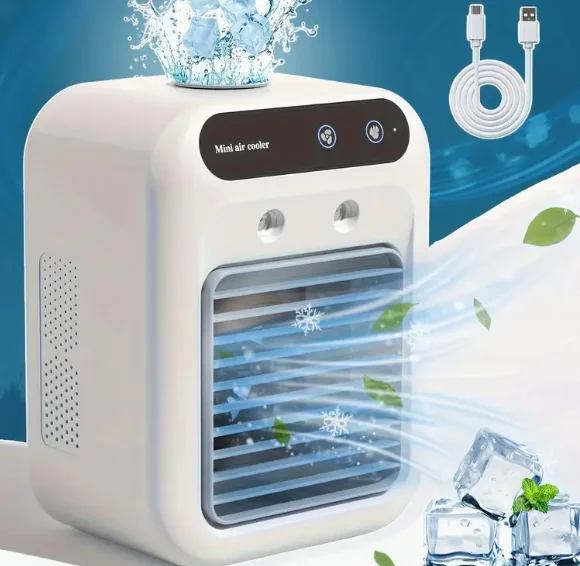 Rechargeable Mini Air ConditionerFan | Portable Desk Cooling Wireless, andUSB Charging for Home, Office, or Dormitory Use
Rechargeable Mini Air ConditionerFan | Portable Desk Cooling Wireless, andUSB Charging for Home, Office, or Dormitory Use