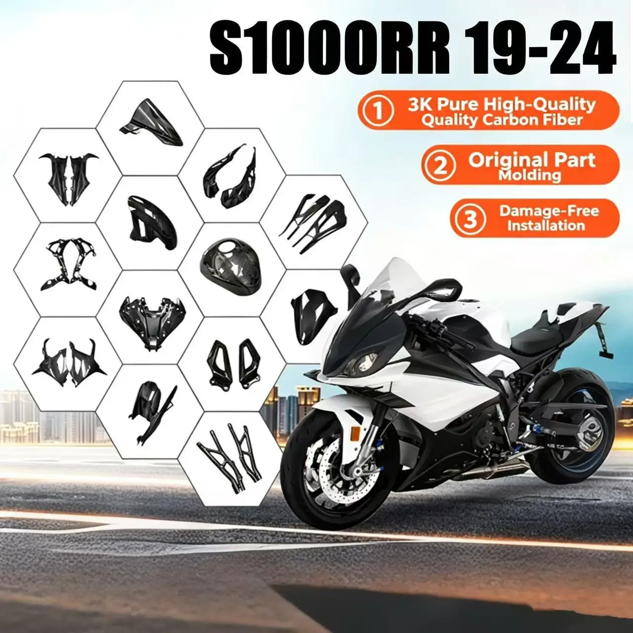 Suitable for BMW s1000rr 2019 2020 2021 2022 2023 2024 shell carbon fiber accessories rocker arm fuel tank side panels
Suitable for BMW s1000rr 2019 2020 2021 2022 2023 2024 shell carbon fiber accessories rocker arm fuel tank side panels