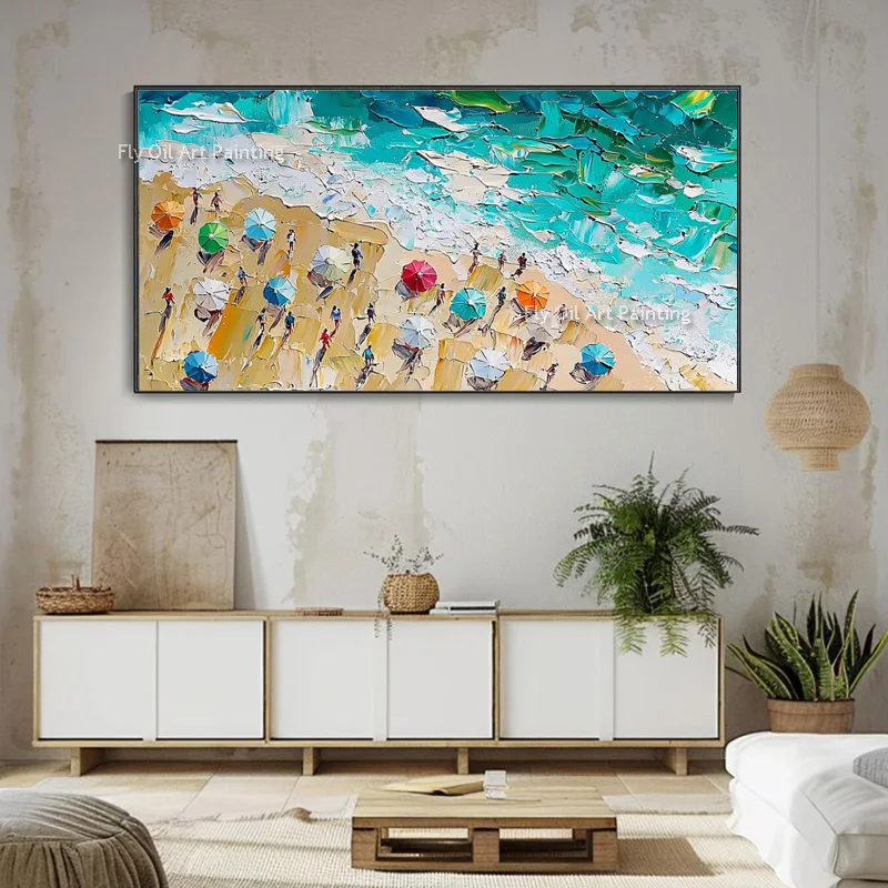 Light Blue And White Seawaves Thick Oil Painting Hand Painted Modern Summer Seascape Brown Beaches Canvas Wall Art For Decor
Light Blue And White Seawaves Thick Oil Painting Hand Painted Modern Summer Seascape Brown Beaches Canvas Wall Art For Decor