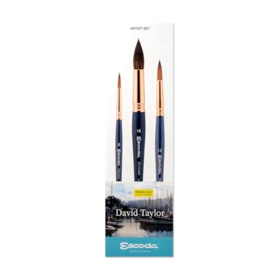 Watercolour Artist Set David Taylor Size 8, 12, 18 3 Brushes Synthetic tendo + tame
Watercolour Artist Set David Taylor Size 8, 12, 18 3 Brushes Synthetic tendo + tame