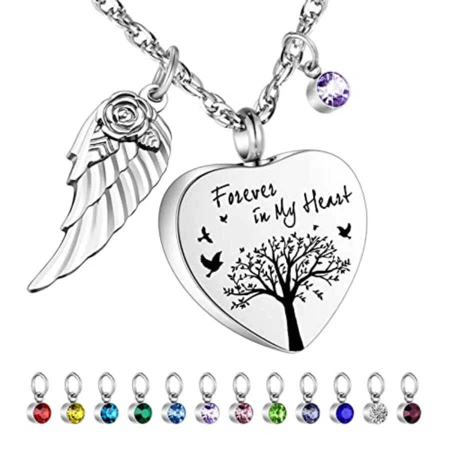 Heart Urn Necklace for Ashes with 12 Birthstones Cremation Jewelry for Ashes -Your Wings Were Ready My Heart Was Not
Heart Urn Necklace for Ashes with 12 Birthstones Cremation Jewelry for Ashes -Your Wings Were Ready My Heart Was Not