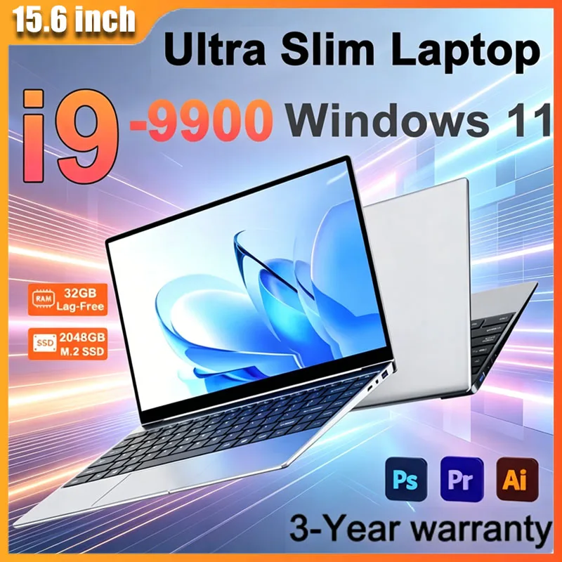 15.6" Portable Laptop Intel Core I9-9900 32GB DDR4 2TB SSD Windows 11 Notebook for Gaming & Office
15.6" Portable Laptop Intel Core I9-9900 32GB DDR4 2TB SSD Windows 11 Notebook for Gaming & Office