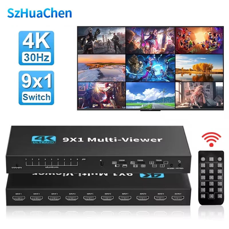 9x1 HDMI многоцелевой переключатель бесшовный 4x1 4K HDMI 4 9 экран в реальном времени Многофункциональный разделитель экрана переключатель адаптер 9 в 1
9x1 HDMI многоцелевой переключатель бесшовный 4x1 4K HDMI 4 9 экран в реальном времени Многофункциональный разделитель экрана переключатель адаптер 9 в 1