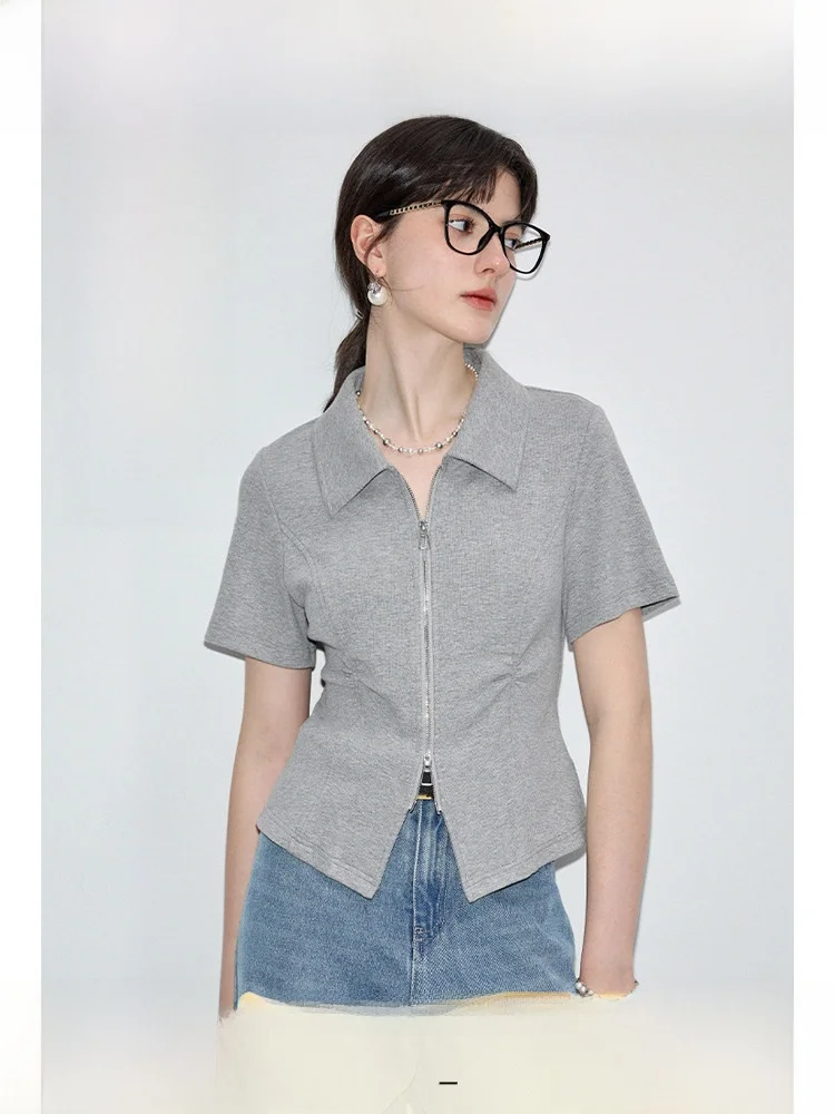 plus Size Zipper irt ort Sve Women's Summer Slim Fit T-irt Casual Sle Faionable Inner Wear for Ladies
plus Size Zipper irt ort Sve Women's Summer Slim Fit T-irt Casual Sle Faionable Inner Wear for Ladies