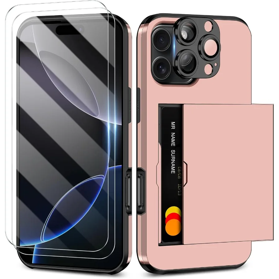 Сверхмощный двухслойный противоударный защитный чехол с держателем для карт-бумажника и защитными пленками для iPhone 16 Pro, все тело desi
Сверхмощный двухслойный противоударный защитный чехол с держателем для карт-бумажника и защитными пленками для iPhone 16 Pro, все тело desi