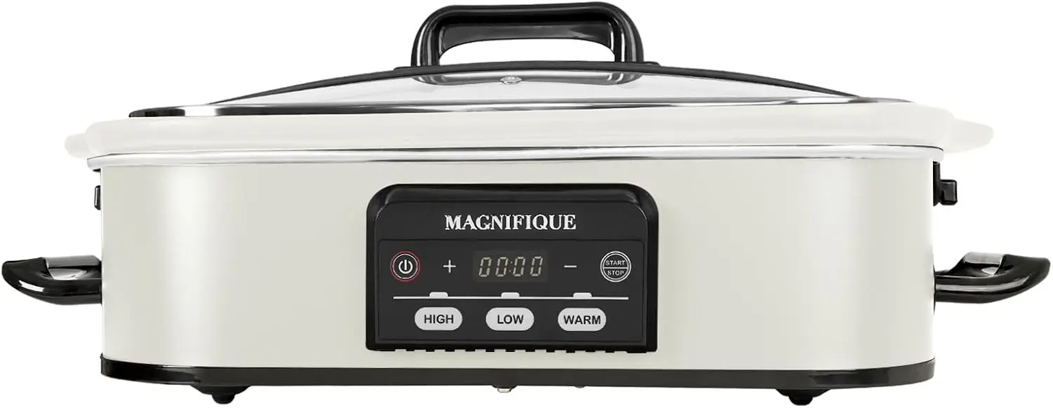 4 Quart Digital Slow Cooker, Ceramic Bakeware, Oven Safe to 500°F, Dishwasher Safe, White
4 Quart Digital Slow Cooker, Ceramic Bakeware, Oven Safe to 500°F, Dishwasher Safe, White
