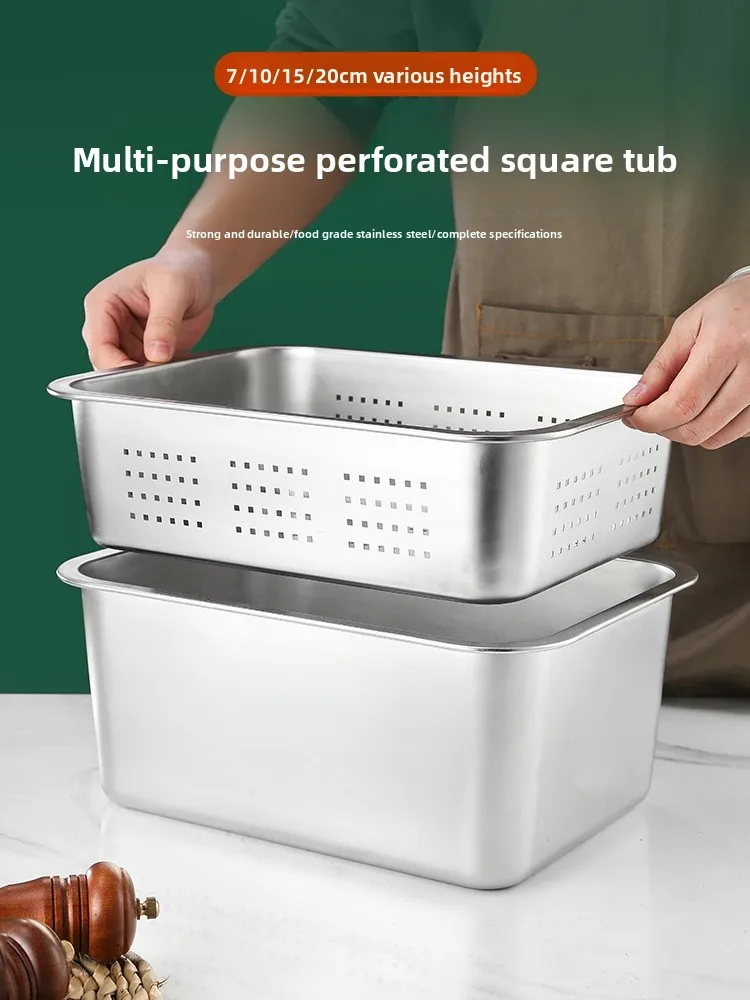 Прямоугольная сливная раковина из нержавеющей стали, углубленная, с пробиванием отверстий для пищевых продуктов в формате, для очистки овощей и слива
Прямоугольная сливная раковина из нержавеющей стали, углубленная, с пробиванием отверстий для пищевых продуктов в формате, для очистки овощей и слива