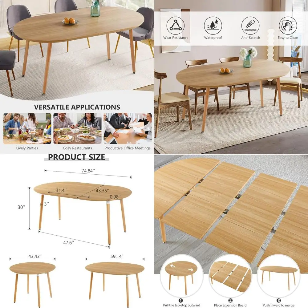 Expandable Oval Dining Table for 4-8, Metal Base, Space-Saving, Scratch-Resistant, Easy Assembly
Expandable Oval Dining Table for 4-8, Metal Base, Space-Saving, Scratch-Resistant, Easy Assembly