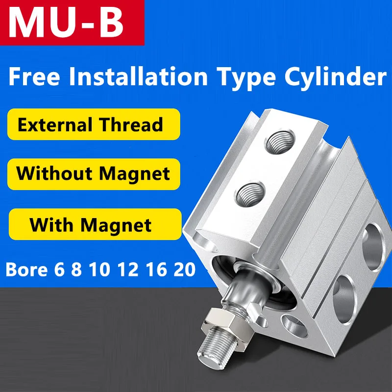 Small Micro Cylinder MU6/8/10 /12/16/20 Free Installation Cylinder Male Thread Stable and Efficient High Thrust Long Stroke
Small Micro Cylinder MU6/8/10 /12/16/20 Free Installation Cylinder Male Thread Stable and Efficient High Thrust Long Stroke