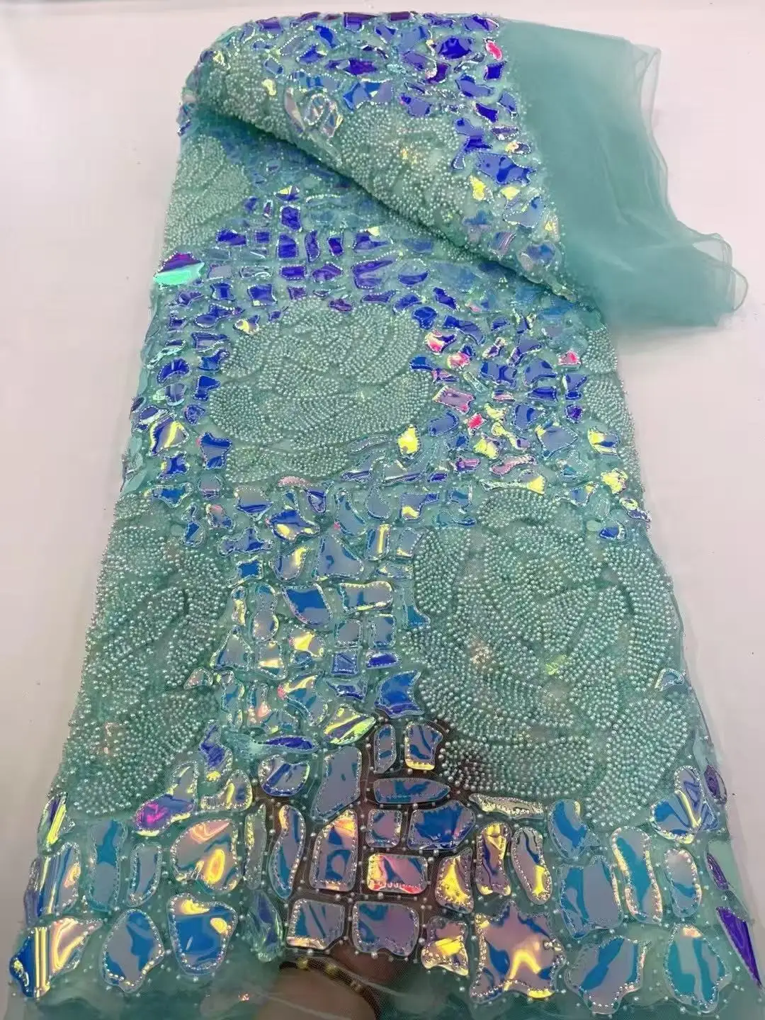 5Yards Nigerian Flocking Velvet Sequins Lace Fabric 2025 High Quality African Heavy Beaded And Pearls For Woman Party Dresses
5Yards Nigerian Flocking Velvet Sequins Lace Fabric 2025 High Quality African Heavy Beaded And Pearls For Woman Party Dresses