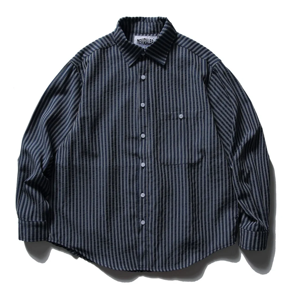 Japanese Retro Striped Long Sleeved Cargo Shirts for Men Japanese Korean Fashion Streetwear Men's Loose Casual Oversized Shirt
Japanese Retro Striped Long Sleeved Cargo Shirts for Men Japanese Korean Fashion Streetwear Men's Loose Casual Oversized Shirt