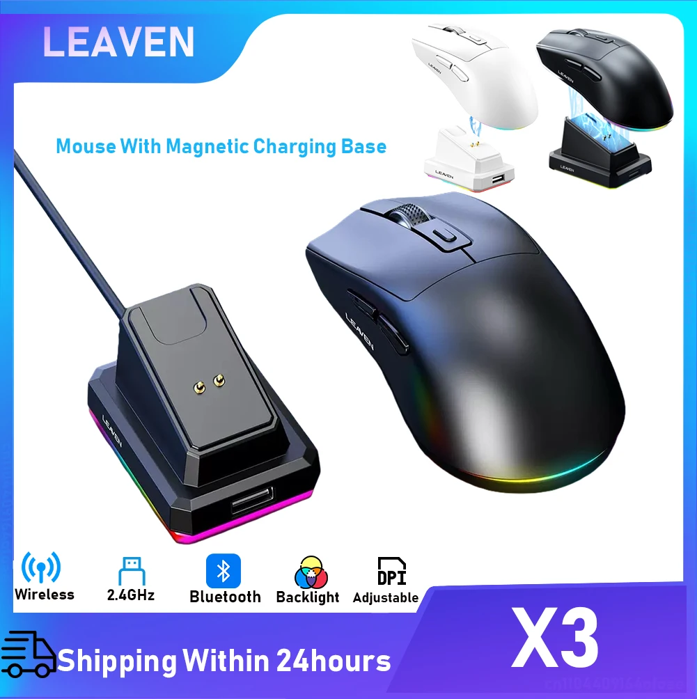 Wireless Bluetooth Mouse Magnetic Rechargeable Dock RGB 2.4G Dual Mode Rechargeable Mice for Tablet Laptops Computer PC Laptop
Wireless Bluetooth Mouse Magnetic Rechargeable Dock RGB 2.4G Dual Mode Rechargeable Mice for Tablet Laptops Computer PC Laptop