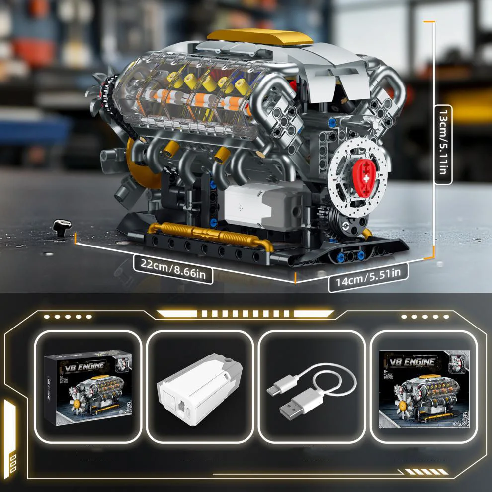 Technical Racing Electric Motor Building Block V8 Engine Super Sport Car Vehicle Batterypowered Toy Collection For Boys Gift
Technical Racing Electric Motor Building Block V8 Engine Super Sport Car Vehicle Batterypowered Toy Collection For Boys Gift