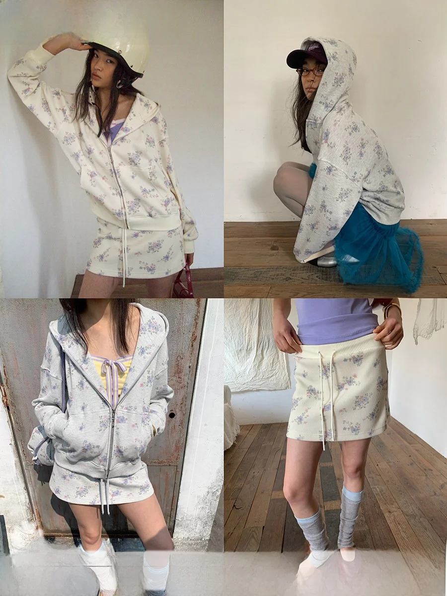 Floral Raft NOTJUSTHIM Women's Spring Fashion Set Long Sleeve Hoodie Jacket And Ribbed Waist Skirt Two-Piece Polyester Cotton...
Floral Raft NOTJUSTHIM Women's Spring Fashion Set Long Sleeve Hoodie Jacket And Ribbed Waist Skirt Two-Piece Polyester Cotton...
