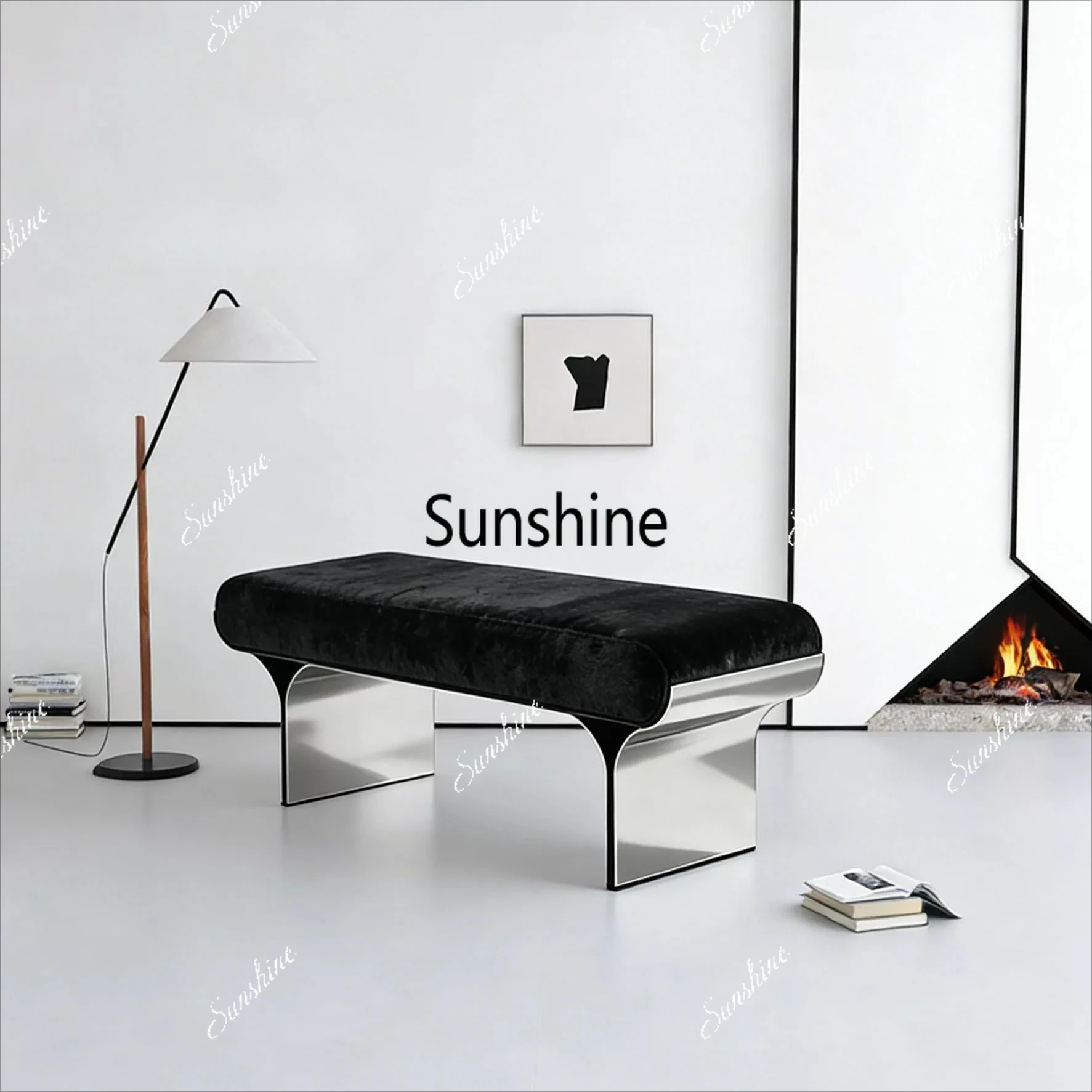 Italian minimalist stainless steel bench bedroom bedside stool entrance shoe changing stool
Italian minimalist stainless steel bench bedroom bedside stool entrance shoe changing stool