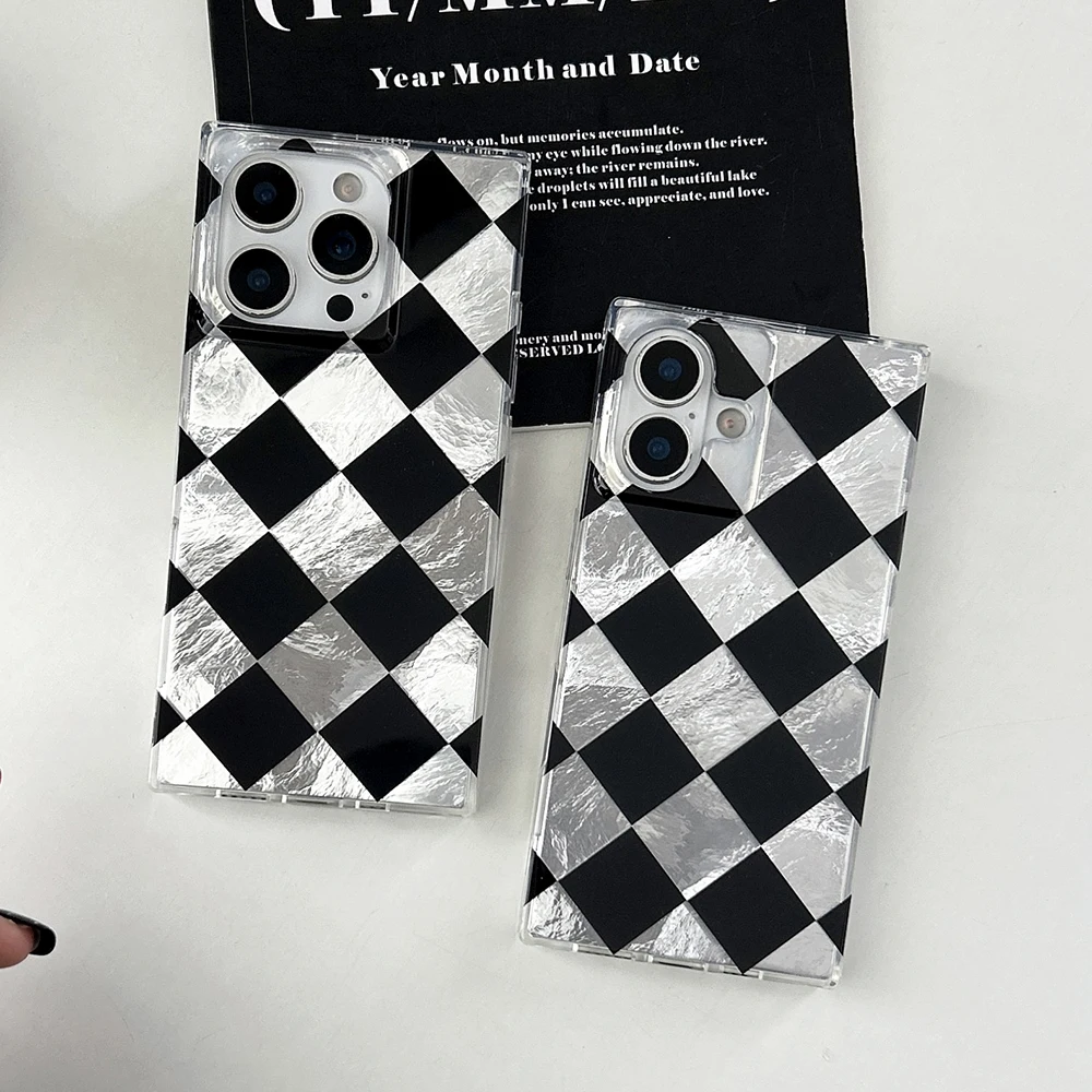 Fashion Lattice Grid Rectangle Shape Phone Case for IPhone 16 17 15 14 13 Pro Max Air Tinfoil Texture Pattern Shockproof Cover
Fashion Lattice Grid Rectangle Shape Phone Case for IPhone 16 17 15 14 13 Pro Max Air Tinfoil Texture Pattern Shockproof Cover