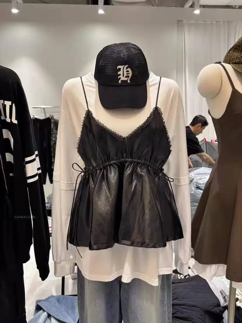 2025 New Sle Women's Leather Tank Top Svel Slim Fit Versatile Mid-Length Zipper Closure round Ne ort Sve Vest
2025 New Sle Women's Leather Tank Top Svel Slim Fit Versatile Mid-Length Zipper Closure round Ne ort Sve Vest