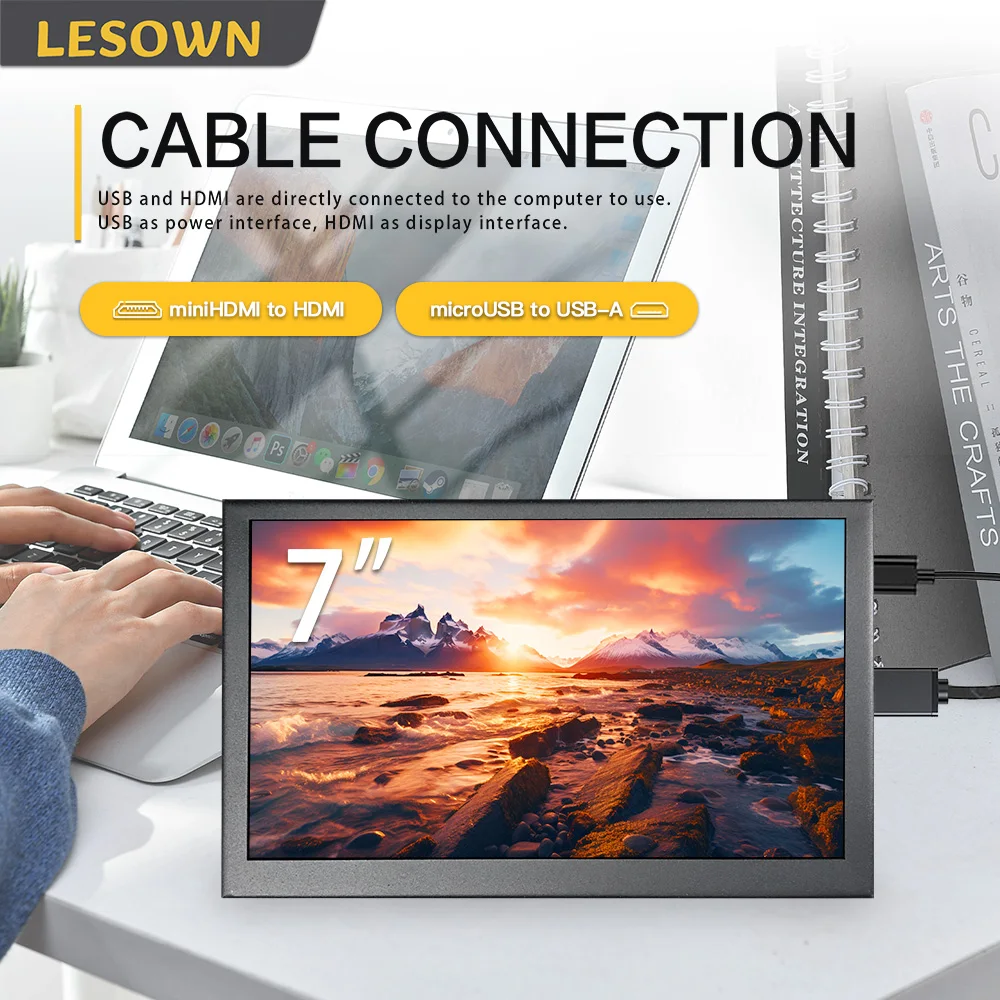 LESOWN Small Portable Monitor 7in 1024x600 IPS LCD Laptop Second Screen External Monitor Side Display for Windows mac OS Laptop
LESOWN Small Portable Monitor 7in 1024x600 IPS LCD Laptop Second Screen External Monitor Side Display for Windows mac OS Laptop