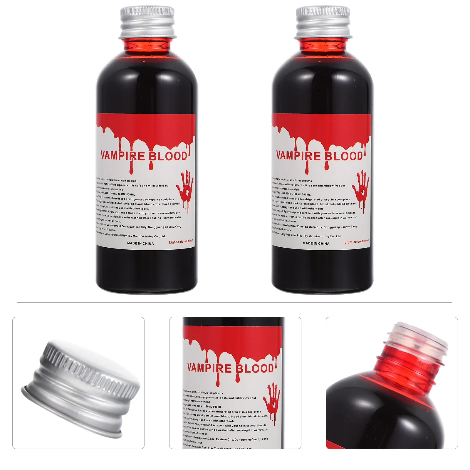 2 Bottles Creative Fake Blood Realistic Artificial Blood for Halloween Carnival April Fool's Day Double Ninth Festival Kids Safe
2 Bottles Creative Fake Blood Realistic Artificial Blood for Halloween Carnival April Fool's Day Double Ninth Festival Kids Safe
