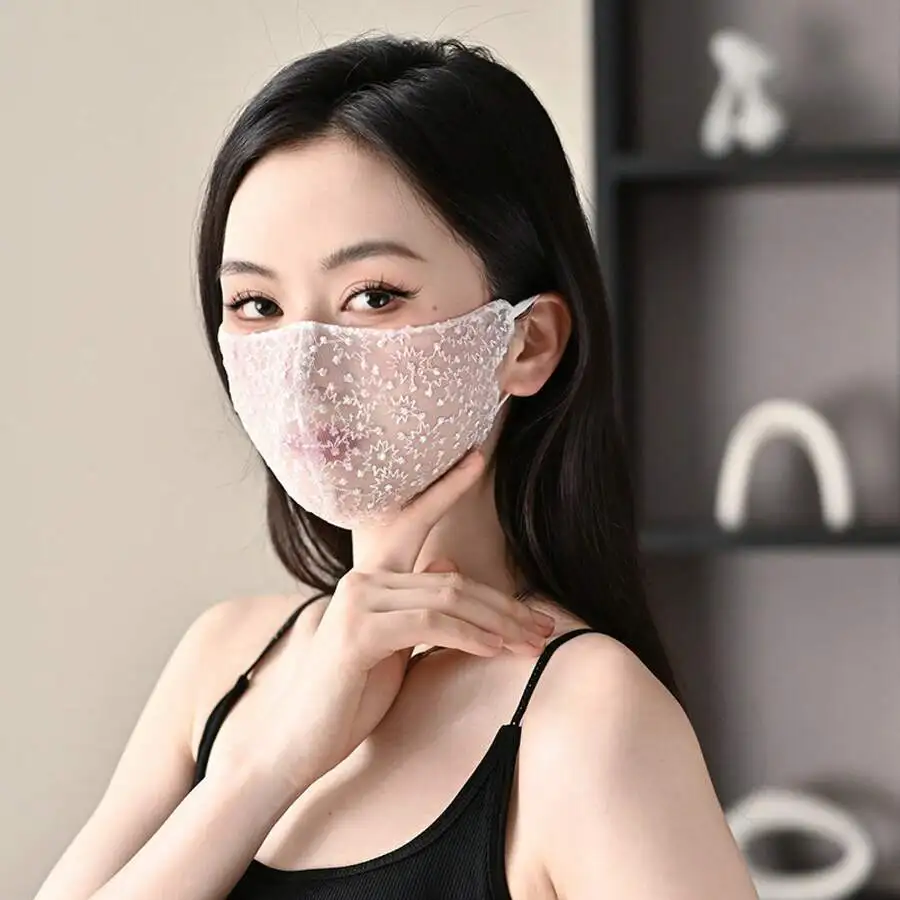 Summer Lace Face Mask For Women, Sun And Dust Protection, 3D Fashion Veil, Washable
Summer Lace Face Mask For Women, Sun And Dust Protection, 3D Fashion Veil, Washable
