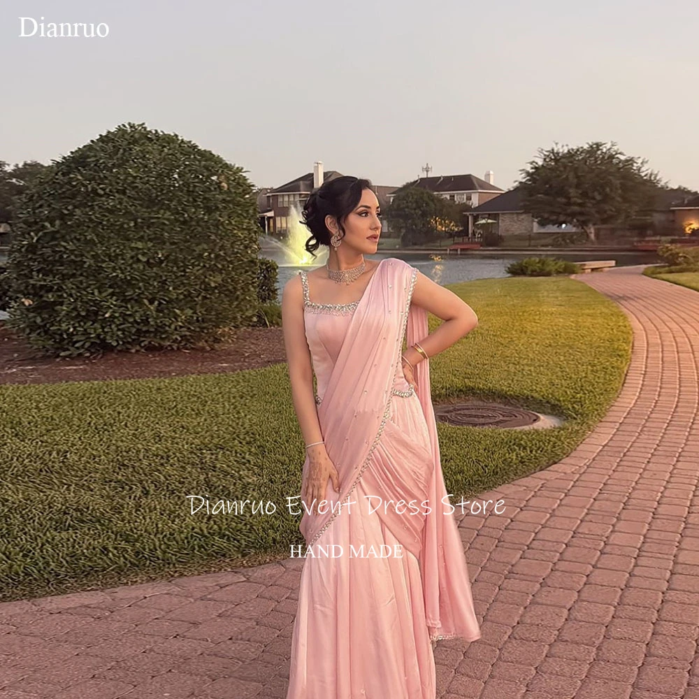 Dianruo Glitter Crystal Embellished Evening Dresses Pink Satin Prom Gowns Asymmetrical Pleated Vestidos De Festa Customized
Dianruo Glitter Crystal Embellished Evening Dresses Pink Satin Prom Gowns Asymmetrical Pleated Vestidos De Festa Customized