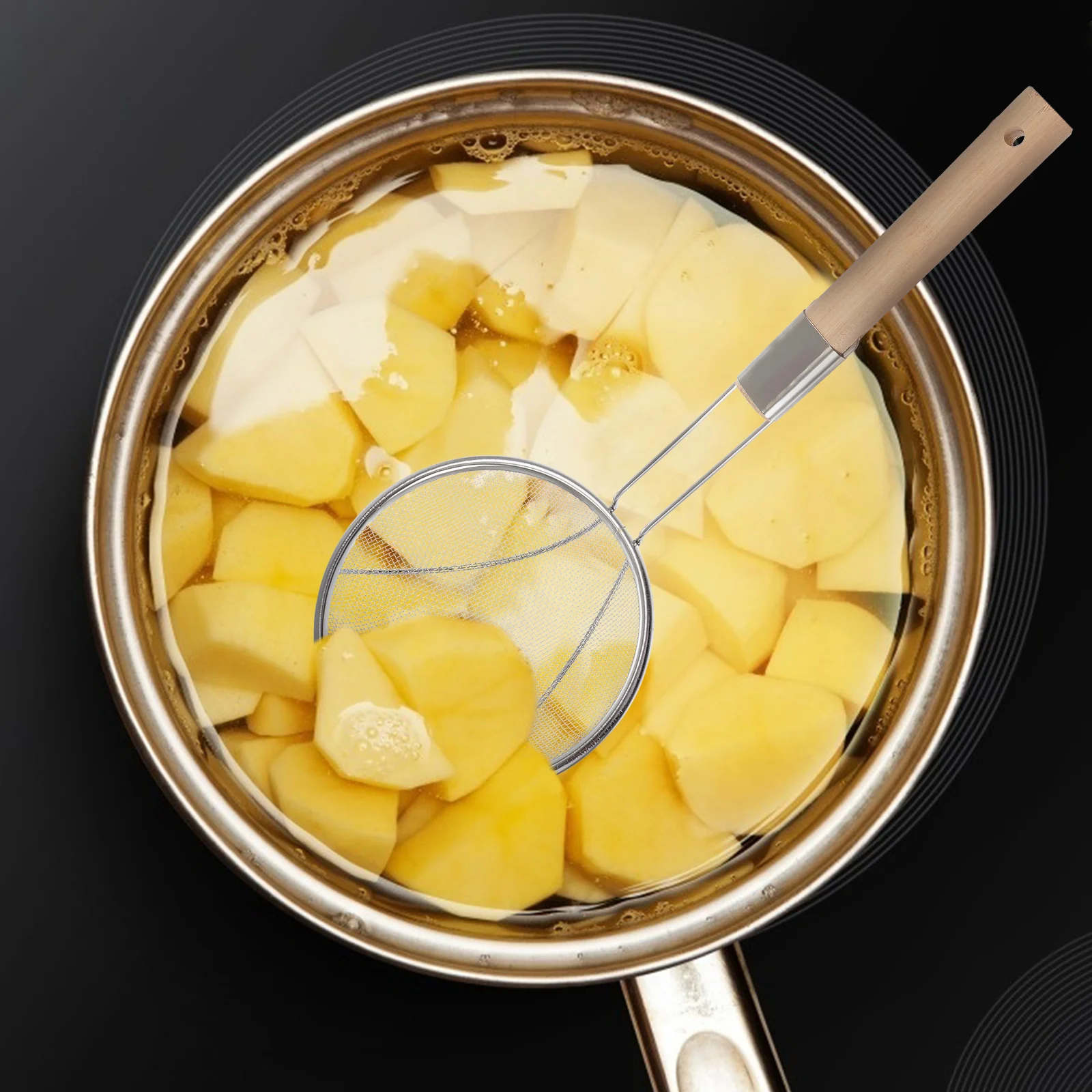 1pc Extended Wooden Handle Strainer Stainless Steel Fine Mesh Colander Kitchen Gadgets Noodle Egg Tool Long Use
1pc Extended Wooden Handle Strainer Stainless Steel Fine Mesh Colander Kitchen Gadgets Noodle Egg Tool Long Use