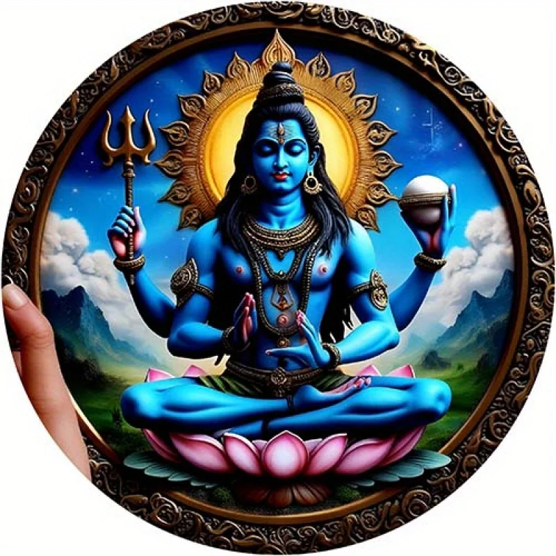 Retro 2D Flat Round Aluminum Tin Sign - Vibrant Krishna on For Lotus Design, Wall Art for Home, Kitchen, Bar, Cafe Decor
Retro 2D Flat Round Aluminum Tin Sign - Vibrant Krishna on For Lotus Design, Wall Art for Home, Kitchen, Bar, Cafe Decor