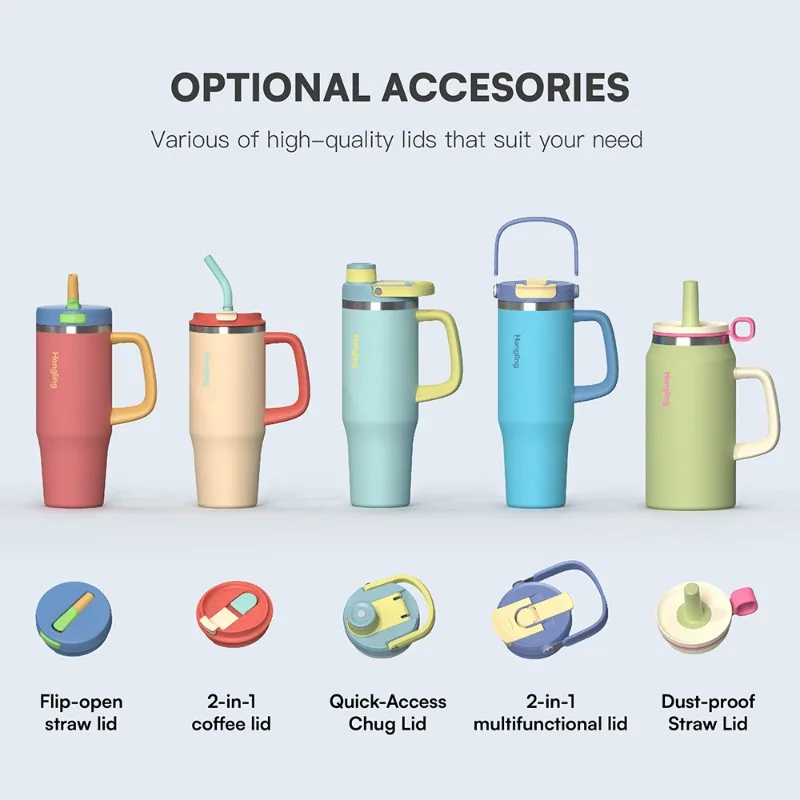 Handle cup insulation and cooling 304 stainless steel car travel cup bouncing silicone straw cup
Handle cup insulation and cooling 304 stainless steel car travel cup bouncing silicone straw cup