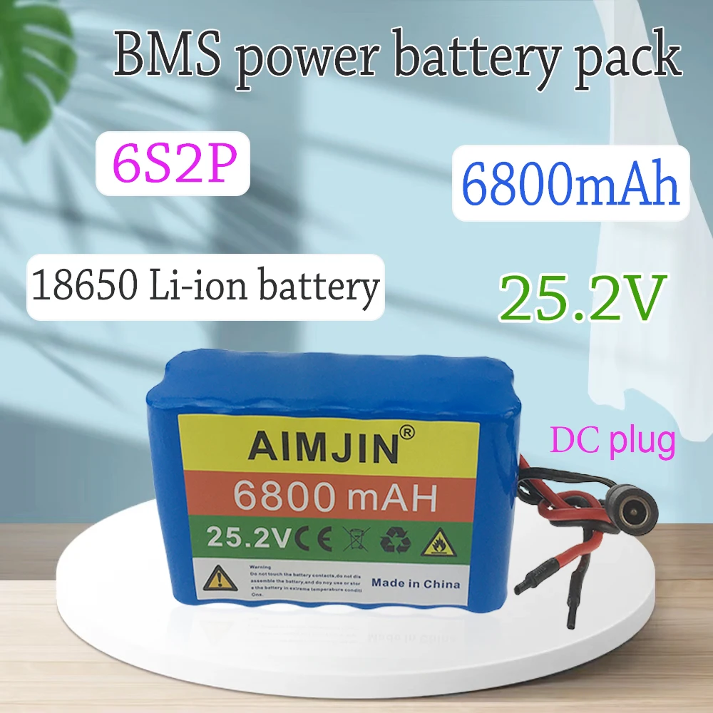 25.2V 6800mAh large capacity 18650 lithium battery 6S2P BMS power battery pack With charger
25.2V 6800mAh large capacity 18650 lithium battery 6S2P BMS power battery pack With charger