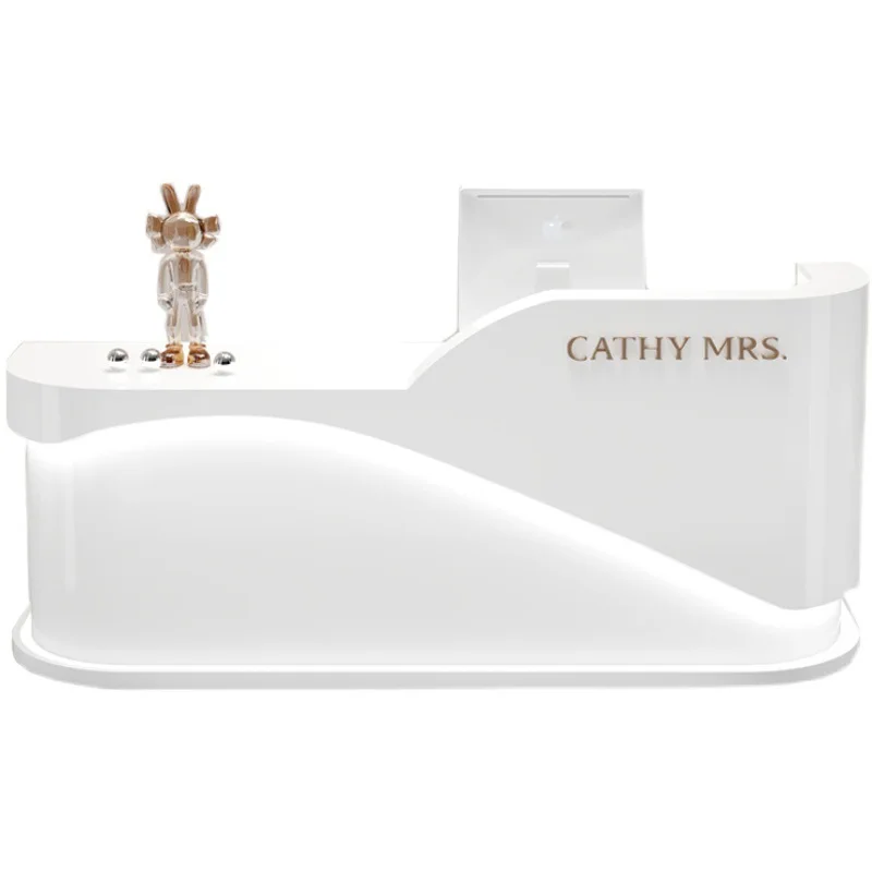 Beauty salon reception cabinet company paint counter table light luxury simple high sense clothing store bar checkout page
Beauty salon reception cabinet company paint counter table light luxury simple high sense clothing store bar checkout page