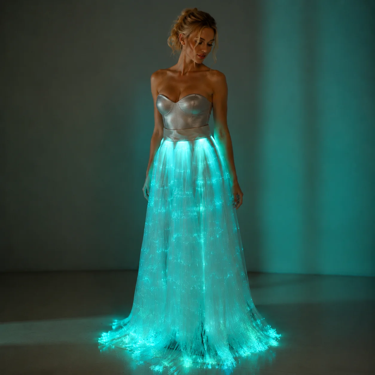 LED Fiber Optic Light Up Skirt for Women Glowing Long A Line Party Dance Costume Festival Rave Performance Wear
LED Fiber Optic Light Up Skirt for Women Glowing Long A Line Party Dance Costume Festival Rave Performance Wear