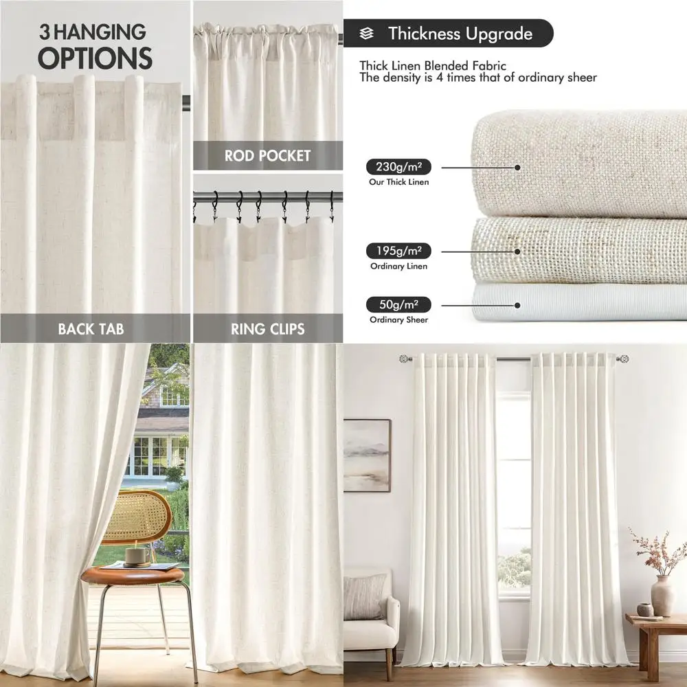Льняные шторы с эффектом рассеивания света, полупрозрачные, с креплением на петлях, 52x102, натуральный белый цвет, для дома
Льняные шторы с эффектом рассеивания света, полупрозрачные, с креплением на петлях, 52x102, натуральный белый цвет, для дома