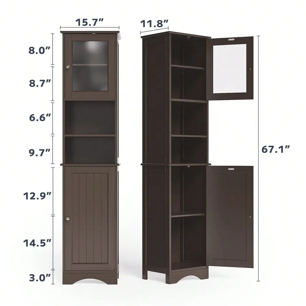 Bathroom Storage Cabinet,Narrow Tall Cabinet Storage Tower With Glass Door,Shelves And Open Storage,Living Room,Kitchen
Bathroom Storage Cabinet,Narrow Tall Cabinet Storage Tower With Glass Door,Shelves And Open Storage,Living Room,Kitchen