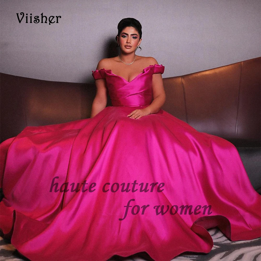Fuchsia Satin A Line Evening Dresses Off Shoulder V Neck Dubai Arabian Prom Party Dress with Train Long Formal Occasion Gowns
Fuchsia Satin A Line Evening Dresses Off Shoulder V Neck Dubai Arabian Prom Party Dress with Train Long Formal Occasion Gowns