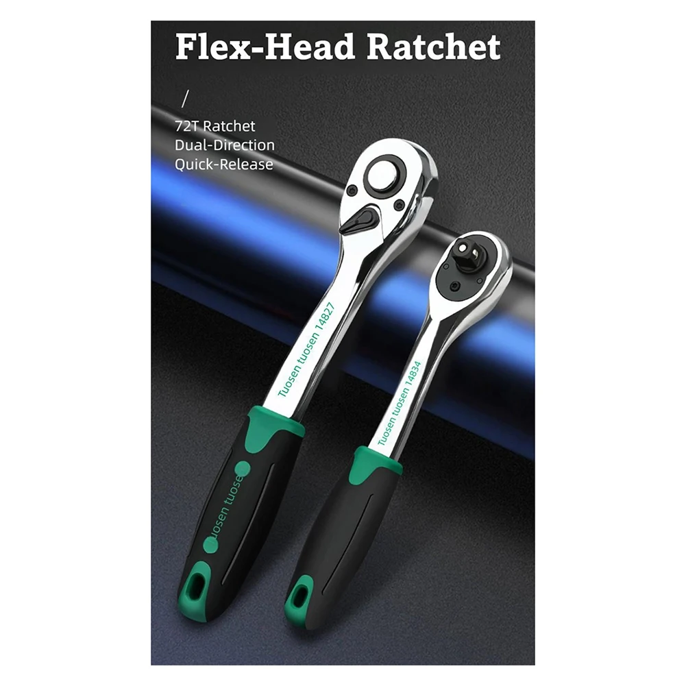 TUOSEN Multi-Function Hand Tool 72-Tooth Quick Release Ratchet Wrench For Auto Repair& Maintenance
TUOSEN Multi-Function Hand Tool 72-Tooth Quick Release Ratchet Wrench For Auto Repair& Maintenance