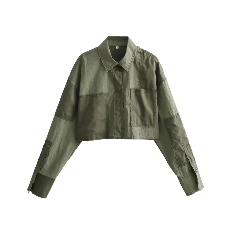 Patchwork Woman Shirts 2024 Chic Single-breasted Long Sleeve Tops Female Elegant Pockets Decoration Shirts & Blouses
Patchwork Woman Shirts 2024 Chic Single-breasted Long Sleeve Tops Female Elegant Pockets Decoration Shirts & Blouses