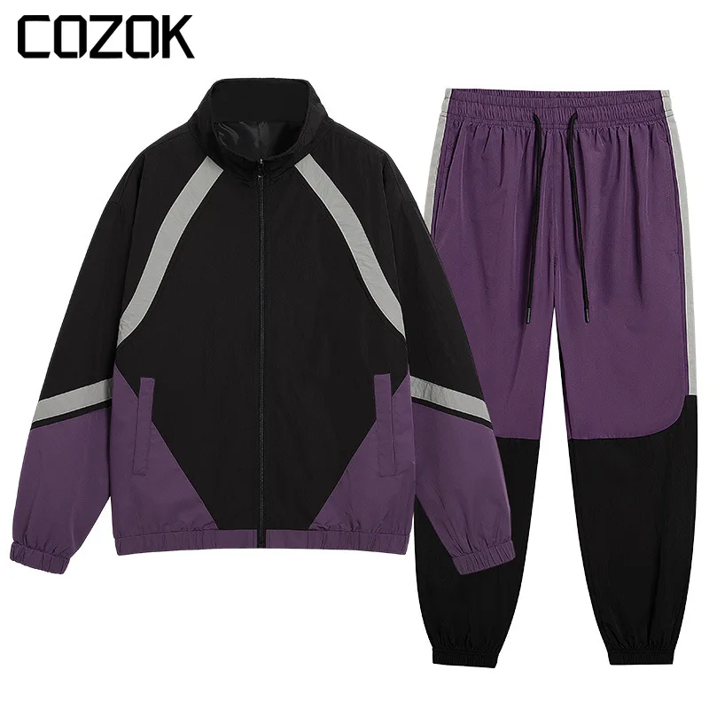 Fashion Sports Outdoors Set Men Women Autumn Patchwork Stripe Windbreak Coat Oversize Casual Harem Pants Suit Unisex 2023
Fashion Sports Outdoors Set Men Women Autumn Patchwork Stripe Windbreak Coat Oversize Casual Harem Pants Suit Unisex 2023