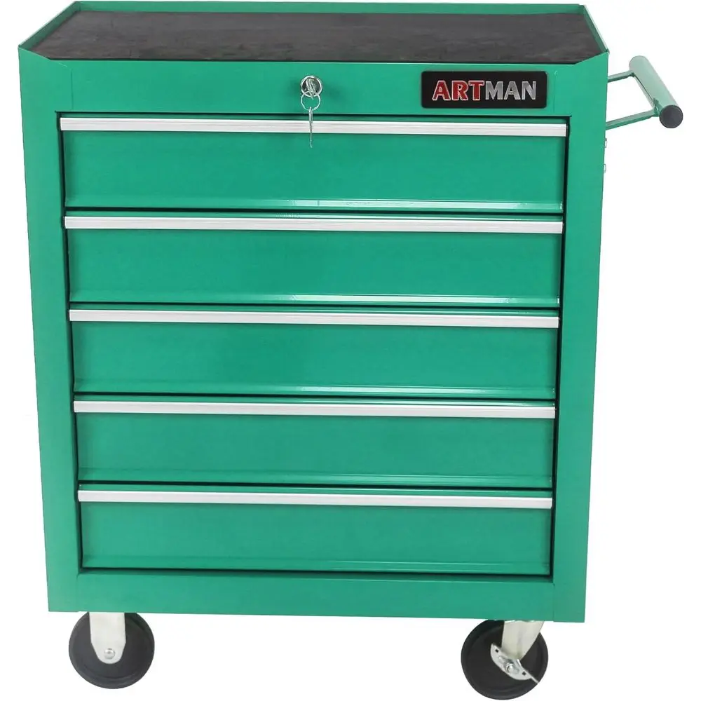 Green 5-Drawer Rolling Tool Chest with Wheels, Multi-Functional Cart for Mechanic, Garage, and Workshop Storage
Green 5-Drawer Rolling Tool Chest with Wheels, Multi-Functional Cart for Mechanic, Garage, and Workshop Storage