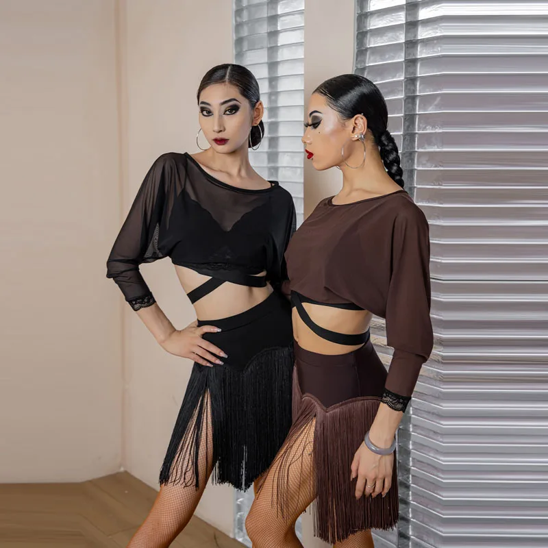 Latin Dance Skirt Female Adult Latin Dance Practice Suit Samba Rumba Cha Cha Tap Dance Performance Black Tassel Set Skirt
Latin Dance Skirt Female Adult Latin Dance Practice Suit Samba Rumba Cha Cha Tap Dance Performance Black Tassel Set Skirt