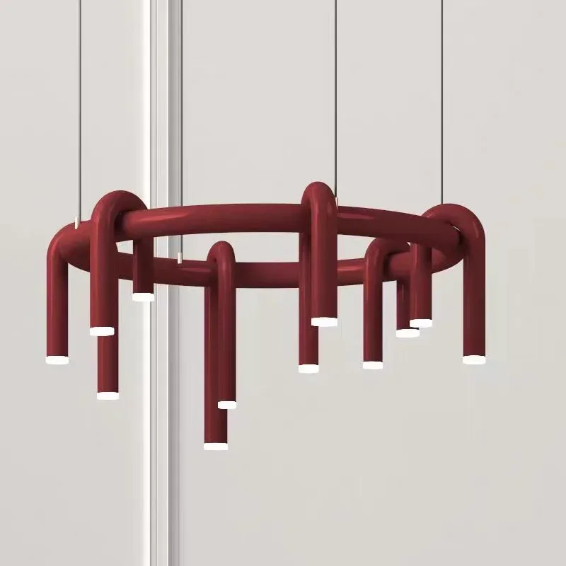 Modern simple U-shaped living room restaurant bar clothing store burgundy wrought iron LED chandelier
Modern simple U-shaped living room restaurant bar clothing store burgundy wrought iron LED chandelier