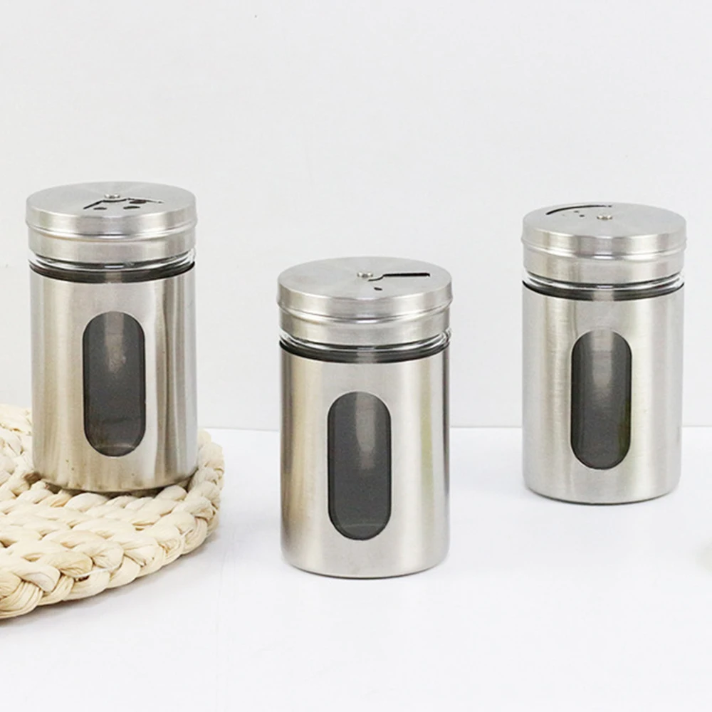 3pcs Stainless Steel Spice Jar Set with Rust-Proof Glass Containers Kitchen Durable Seasoning Shakers for Salt, Pepper & Spices
3pcs Stainless Steel Spice Jar Set with Rust-Proof Glass Containers Kitchen Durable Seasoning Shakers for Salt, Pepper & Spices