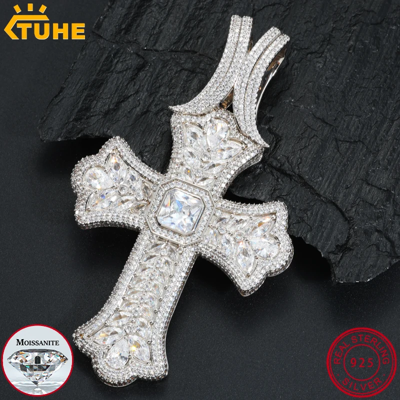 TUHE Unisex High Quality Classic Cross Pendant Mossanite Sterling Silver 925 Pendants For Men Women Hip Hop Jewelry
TUHE Unisex High Quality Classic Cross Pendant Mossanite Sterling Silver 925 Pendants For Men Women Hip Hop Jewelry