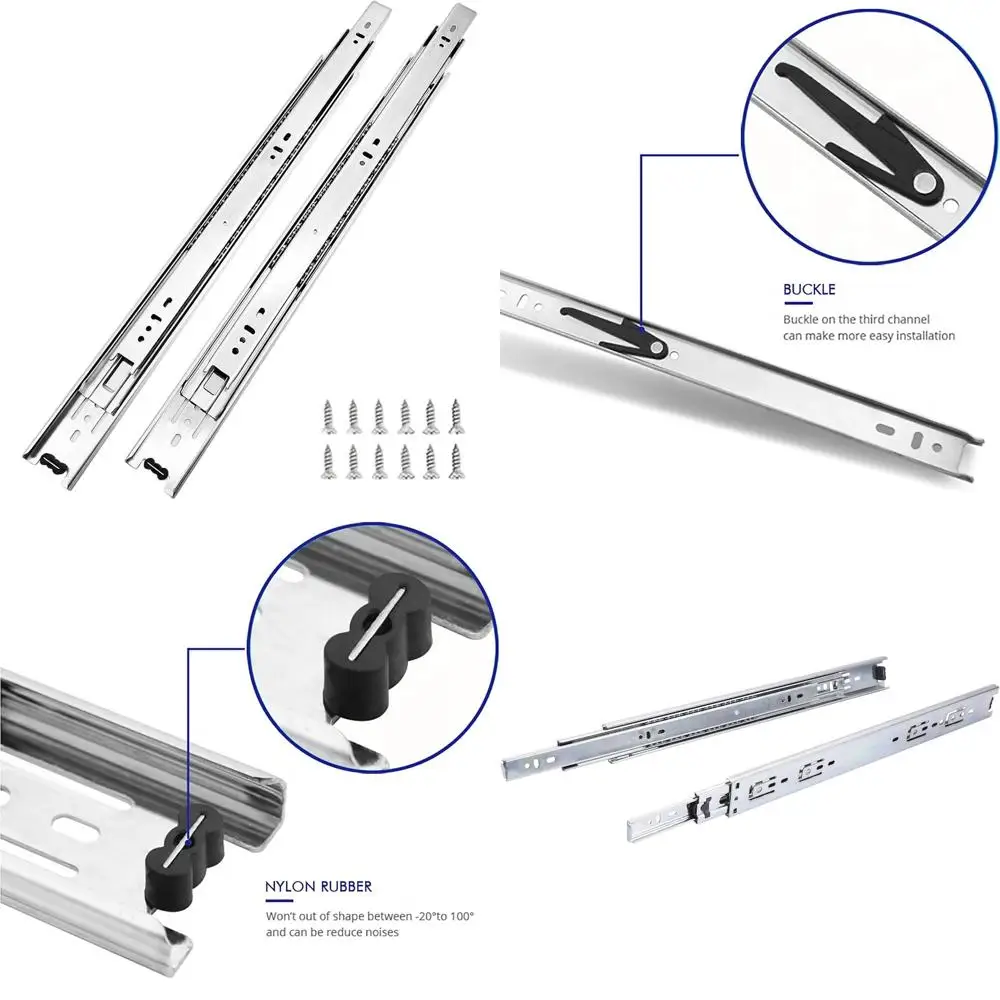 24 Inch 3-Section Full Extension Ball Bearing Slides, 100 LB Capacity, Side Mount
24 Inch 3-Section Full Extension Ball Bearing Slides, 100 LB Capacity, Side Mount