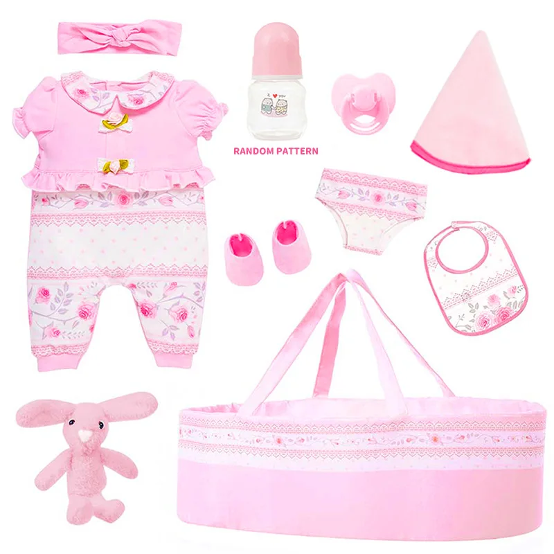 Набор аксессуаров для кукол Реборн, 10 шт., 18 дюймов (43 см) | Розовый комплект одежды с люлькой, одеялом и плюшевым кроликом | Подарок для детей
Набор аксессуаров для кукол Реборн, 10 шт., 18 дюймов (43 см) | Розовый комплект одежды с люлькой, одеялом и плюшевым кроликом | Подарок для детей